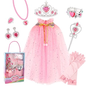 2026 Hot Sale Fancy Kids Princess Cloak <strong>Queen</strong> Cape With Accessories Birthday Party Gift Set - Product Image 4