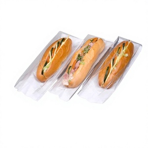 Sacchetti per baguette in polipropilene <span class=keywords><strong>IT</strong></span> con chiusura autoadesiva, retro in carta kraft bianca 4x6x14 (confezione da 50) - Product Image 3
