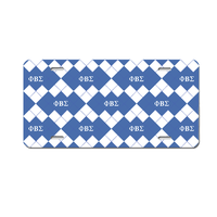 Couverture de plaque d'immatriculation en métal avec lettres grecques Iota Phi Lambda Sorority, imprimé Argyle, plaque décorative universelle pour voiture, plaque avant décorative