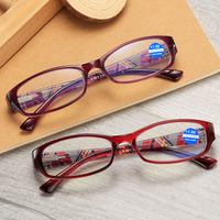 Gafas de lectura con bloqueo de luz azul para mujer con bisagra de resorte Revestimiento antirreflectante Marco cuadrado Logotipo personalizado Marco rojo y negro