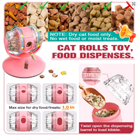 Distributeur de nourriture interactif rotatif portable en plastique pour chat, jouet puzzle, alimentation lente, étanche, pour chats d'intérieur, petite/moyenne taille, bol mignon