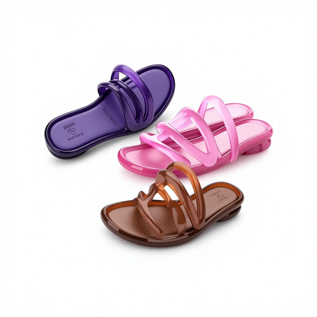 Summer Autumn PVC Lightweight Waterproof Breathable Clear Jelly Slide Sandals for Women