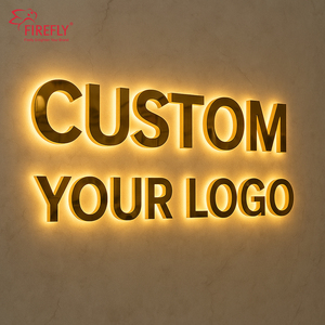 Tùy chỉnh thép không gỉ 3D Backlit chữ đánh bóng vàng gương dấu hiệu <span class=keywords><strong>LED</strong></span> chiếu sáng kênh thư logo cho doanh nghiệp quảng cáo - Product Image 1