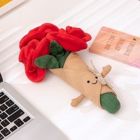 EZBABY Peluche Créative en Forme de Hamburger et Bouquet de Roses, Jouet en Peluche à Tenir en Main, Cadeau de Saint-Valentin, Vente en Gros, Faible MOQ