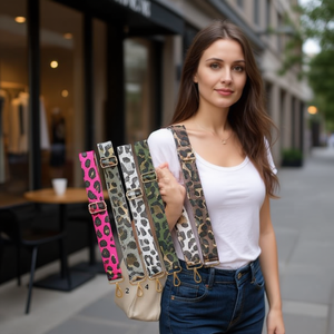 Correa de tela con estampado de leopardo de 4 cm para bolso de 100 cm o 110 cm - Product Image 2