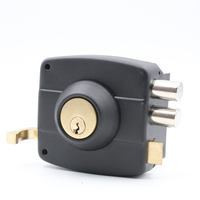 Serrures Modernes Haute Sécurité 100mm Noires Double Cylindre Serrure à Bouton de Porte Extérieure et Clés Serrure de Porte en Bois