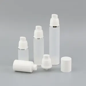 In Stock 15ml 30ml 50m Clear Frosted Matte Airless Spray Bottles Airless Pump Lotion Bottles Skin Care With Lid