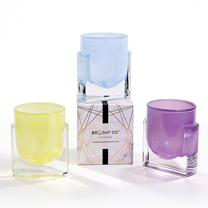 Hot Selling Luxury Aura Empty Scented Candle Holder Unique 16oz Rustic Custom <strong>Decorative</strong> Glass Candle <strong>Jar</strong> with Lid and Box - Product Image 3