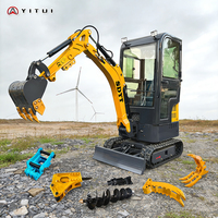 Mini-excavatrice de 1,5 tonne certifiée CE, multifonctionnelle, restauration agricole, personnalisée, simple et facile à utiliser, moteur Kubota
