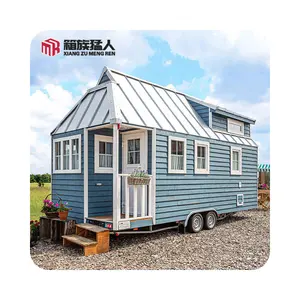 Nhà Máy Giá Đúc Sẵn Mini Di Động Nhỏ Nhà Trên Bánh Xe Các Bộ Phận Kết Cấu Thép Biệt Thự Trailer Nhà Trại