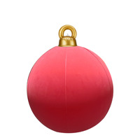 Grandes boules de Noël floquées en velours Décoration de fête Ornements de Noël gonflables suspendus Boules de grande taille