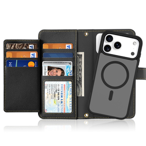 เคสโทรศัพท์แบบกระเป๋าสตางค์แม่เหล็ก 2-in-1 สำหรับ iPhone 17/18 ซีรีส์  วัสดุหนัง พร้อมช่องใส่บัตร และสายคล้องคอฟรี - Product Image 2