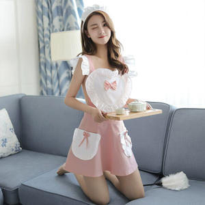 <span class=keywords><strong>Delantal</strong></span> de poliéster sin mangas para cosplay de sirvienta coqueta con <span class=keywords><strong>falda</strong></span> con volantes para uso sanitario o como regalo de San Valentín - Product Image 2