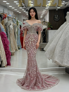 ชุดราตรีเด็กผู้หญิงแบบไม่มีแขน รุ่น LM A813 สำหรับงานปาร์ตี้ งานเลี้ยง ออกแบบหรูหราทันสมัย ประดับเลื่อม งานปักเพชร ลูกไม้ - Product Image 3