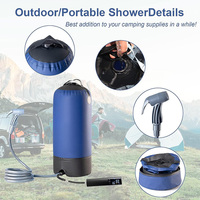 Sac de stockage d'eau pour camping en plein air en PVC 15L avec logo personnalisé, avec douchette, sac de douche à chauffage solaire