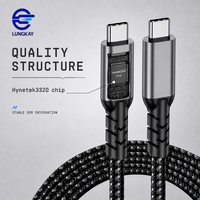 Câble USB4 Type C industriel 40 Gbit/s 240 W PD 8K 60 Hz blindé avec E-Marker pour SSD, moniteur, OEM, ODM, personnalisable en usine