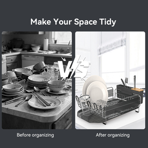 Escurridor de platos desmontable, accesorios de cocina, estante de almacenamiento de platos, estante de secado de platos con taza de cubiertos - Product Image 6