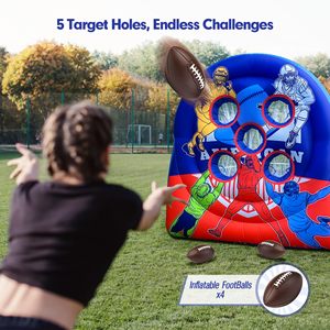 Jeu de lancer de ballons de football gonflables de 7 pieds, cible de lancer portable avec balles pour l'entraînement sportif, le carnaval, le camping et les activités de plein air - Product Image 5