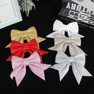 Ornamen gantung pohon Natal, ornamen gantung bubuk emas pita dekorasi jendela liburan - Product Image 2