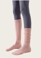 Chaussettes antidérapantes en coton peigné 92 % personnalisées 2026, avec bout sans couture relié à la main, modèle Scrunch Crew, OEM
