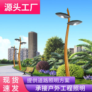 Farolas de Jardín Juming de 3m y 6m con Doble Cabezal LED, Diseño Moderno y Minimalista para Parques, Villas y Playas - Product Image 1