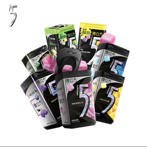 5 Gommes à mâcher aromatisées aux fruits assortis, <span class=keywords><strong>menthe</strong></span>, fraise, citron glacé - Product Image 1