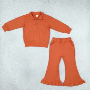 เสื้อสเวตเชิ้ตเด็กผู้หญิงผ้าฝ้ายออร์แกนิก RTS Toddlers พร้อมกางเกงทรงระฆัง ชุดเสื้อผ้าแฟชั่นจาก Trendyism Boutique GLP เสื้อผ้าขายส่งเนื้อนุ่มสำหรับวันหยุด - Product Image 3