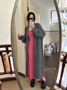 Maxi <span class=keywords><strong>Cardigan</strong></span> in <span class=keywords><strong>lana</strong></span> di alta qualità maglieria ampia aperta in maglia frontale maglioni semplici giacca <span class=keywords><strong>Cardigan</strong></span> lunghi <span class=keywords><strong>Cardigan</strong></span> donna - Product Image 6