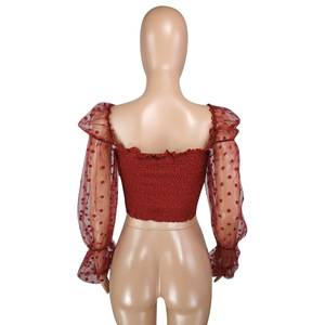 Camicetta <span class=keywords><strong>gialla</strong></span> con maniche a svasato con volant elegante camicia stile Chiffon da <span class=keywords><strong>donna</strong></span> t-Shirt Top alla moda - Product Image 2