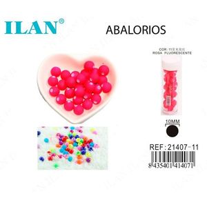 ILAN Perline 10mm Rosa Fluorescente per Lavori Manuali - Product Image 1