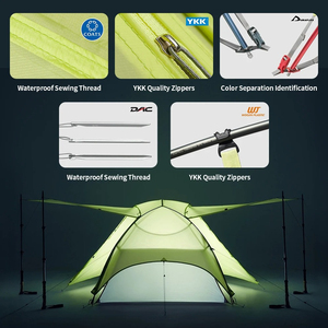 Tente de randonnée personnalisée Earthtree pour 2 personnes, ultralégère, imperméable, pour le camping en plein air, portable, légère, abri solaire - Product Image 5