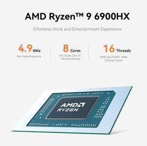 EQR6-D5 R9 6900HX Çift HDMI Çift Ethernet Portlu Ultra Hafif Sessiz Mini Bilgisayar Kasası - Product Image 4