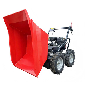 Mini-dumper rouge en acier à 4 roues, à essence, transporteur mobile pour usage industriel, plateforme thermolaquée - Product Image 3