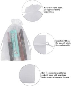 Sacs cadeaux petits formats en organza et satin avec cordon de serrage pour bijoux, perruques et emballage de bijoux – Idéal pour mariages et fêtes – Offre spéciale - Product Image 3