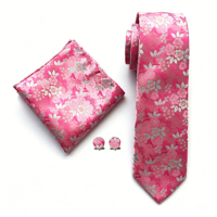 Ensemble d'accessoires de costume formel pour homme tout-en-un : cravate, pochette, boutons de manchette pour mariage, témoin et tenue de cérémonie professionnelle
