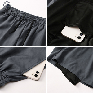 Pantalones Cortos Deportivos Transpirables de Secado Rápido para <span class=keywords><strong>Hombre</strong></span>, Personalizados, para Correr al Aire Libre, de Nailon y Elastano, Casuales, para Gimnasio, 2 en 1 - Product Image 5