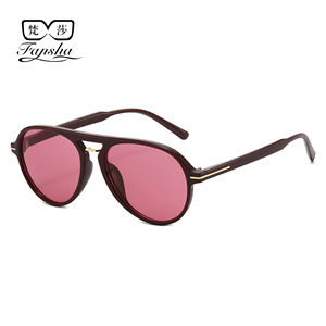 Gafas de Sol Clásicas FANSHA, Montura Negra con Detalles Dorados, Lentes Polarizadas Degradadas en Morado, Protección UV400, Diseño Elegante Unisex - Product Image 3