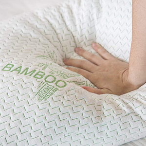 Ensemble de 2 oreillers King Size rafraîchissants en mousse à mémoire de forme déchiquetée, avec housse amovible, écologiques, 100 % fibre de bambou, pour dormeurs dos en bas ou sur le ventre - Product Image 2