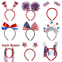 Nouveau serre-tête patriotique 2026 – Cerceaux à cheveux Uncle Sam Star Bopper pour le 4 juillet, idéal pour les fêtes de l'Indépendance et les accessoires de photomaton