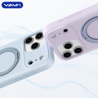 Coque de téléphone VAWI S068 avec béquille rotative à 360° en silicone liquide pour iPhone 17 16 15 14 13 Pro Max Plus Funda