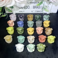 Patung Sapi Kristal Alami Ukiran Grosir, Ornamen Batu Permata Campuran untuk Dekorasi Rumah, Koleksi Kristal, Hadiah