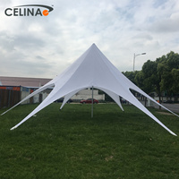 Tente de plage Celina 39'4'' (12m) série TP, tente d'événement en forme d'étoile, imperméable, tentes et chaises de mariage pour 150 personnes