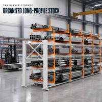 Étagère télescopique à cantilever pour le stockage de profilés en acier, étagère d'entrepôt robuste, certification CE/ISO, revêtement en poudre antirouille
