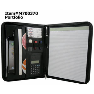 Funda de cuero PU con logotipo personalizado, carpeta profesional de cuero PU con cremallera, hecha a mano - Product Image 6