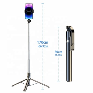 Bâton de <span class=keywords><strong>selfie</strong></span> en fibre de carbone, trépied portable pour téléphone, télécommande, monopode rotatif à 360 degrés pour les voyages et le vlogging - Product Image 1
