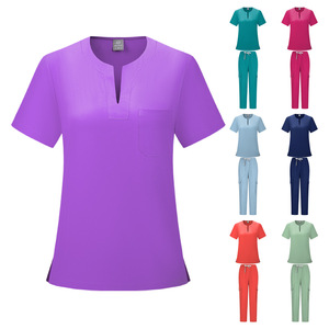 Women Scrub Suit Set Moisture Wicking Split Design For Hospital Uniforms - Product Image 1