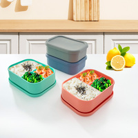 Récipient de stockage chauffé en silicone Boîte de stockage de nourriture sucrée scellée portable Déjeuner Bento