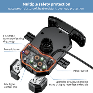 Soporte para <span class=keywords><strong>Teléfono</strong></span> Móvil <span class=keywords><strong>de</strong></span> Motocicleta Kewig con Cargador USB Tipo-C Inalámbrico <span class=keywords><strong>de</strong></span> 15W, Base Impermeable con Rotación <span class=keywords><strong>de</strong></span> 360° y Liberación Rápida con un Clic - Product Image 4