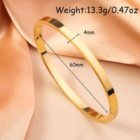 Gelang Baja Tahan Karat Berlapis Emas 18K Kristal Rhinestone untuk Wanita Pulsera Brazalete De Acero Inoxidable Mujer