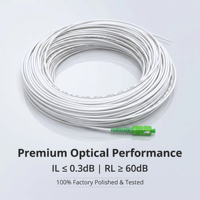 Pigtail en fibre optique SC/APC certifié CPR DCA 3,0 mm blanc G.657A2, longueur personnalisée pour câblage intérieur